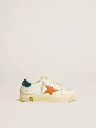 May Teen i nubuck med orange stjerne og blå hælkappe May Teen i nubuck med orange stjerne og blå hælkappe