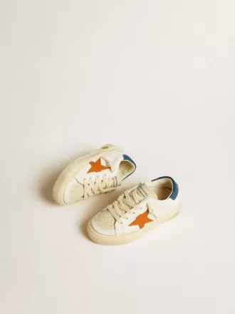 May Teen i nubuck med orange stjerne og blå hælkappe May Teen i nubuck med orange stjerne og blå hælkappe