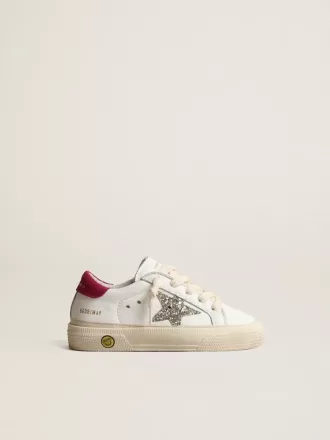 May Young i nappalæder med platin glitterstjerne og magenta hælkappe May Young i nappalæder med platin glitterstjerne og magenta hælkappe