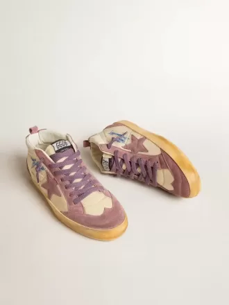 Mid Star LAB til kvinder i nylon og nappa med mauve ruskindstjerne