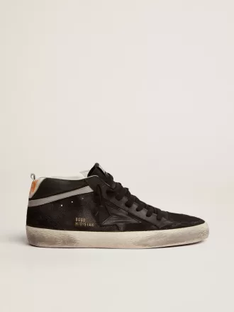 Mid Star til mænd i nubuck med sort læderstjerne og sølvfarvet flash