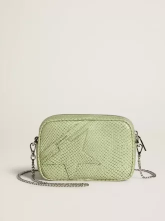 Mini Star Bag i lysegrønt læder med slangemønster Mini Star Bag i lysegrønt læder med slangemønster