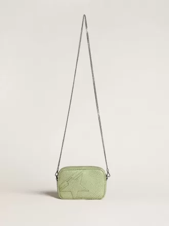 Mini Star Bag i lysegrønt læder med slangemønster Mini Star Bag i lysegrønt læder med slangemønster