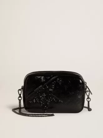 Mini Star Bag i sort læder med Swarovski-krystalstjerne Mini Star Bag i sort læder med Swarovski-krystalstjerne