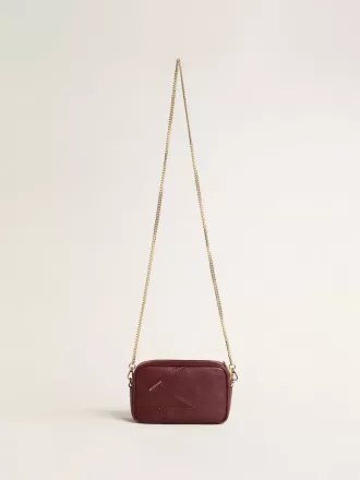 Mini Star Bag i vinrødt læder med tone-i-tone stjerne