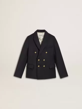 Mørkeblå dobbeltradet blazer til drenge