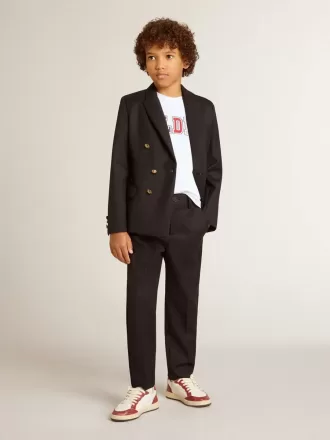 Mørkeblå dobbeltradet blazer til drenge