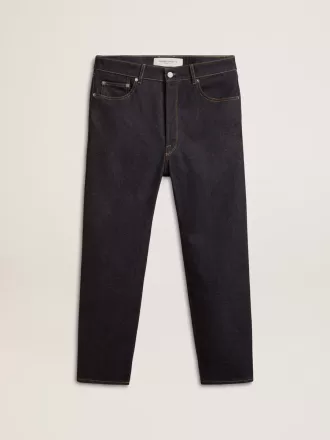 Mørkeblå jeans til mænd i one-wash denim