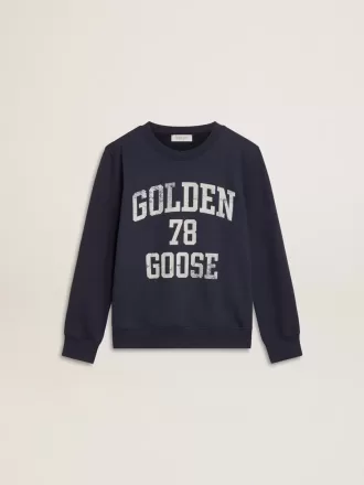 Mørkeblå sweatshirt til drenge med hvidt print