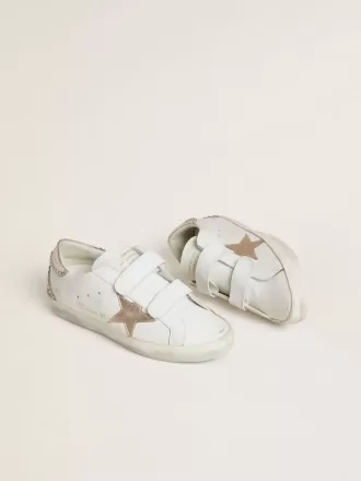 Old School LTD til kvinder med stjerne og hælkappe i roséguldmetallisk læder