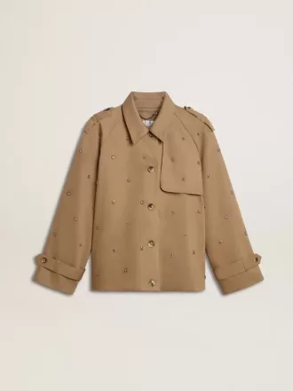 Oversized trenchcoat til kvinder med krystaller Oversized trenchcoat til kvinder med krystaller