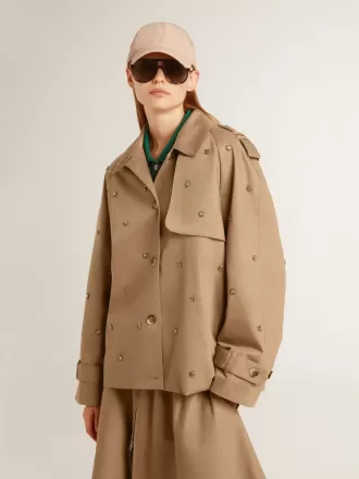 Oversized trenchcoat til kvinder med krystaller Oversized trenchcoat til kvinder med krystaller
