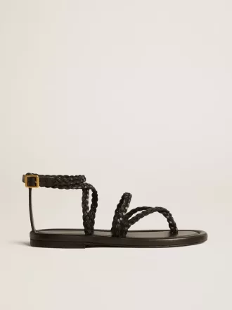 Penelope flade sandaler til kvinder i sort læder