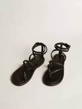 Penelope flade sandaler til kvinder i sort læder