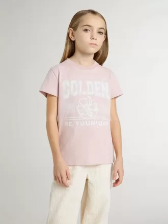 Piger’s lyserød T-shirt med hvidt tryk
