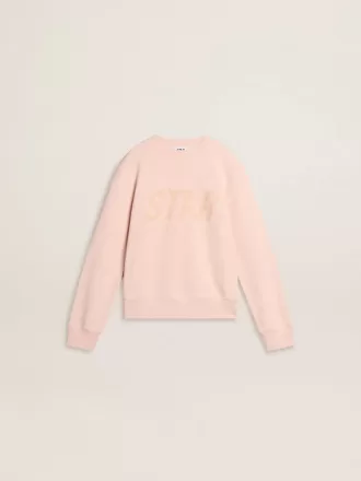 Piger’s lyserøde sweatshirt med lyserød skrift foran
