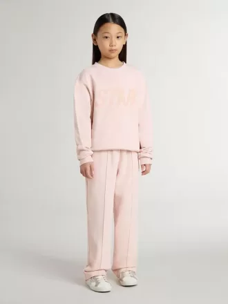 Piger’s lyserøde sweatshirt med lyserød skrift foran