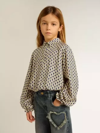 Polo til piger med geometrisk print
