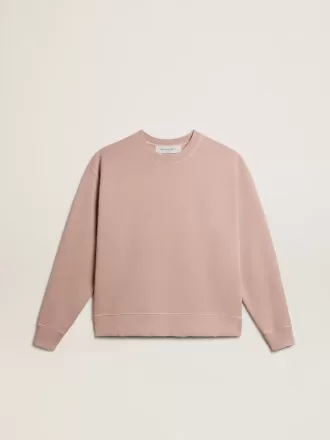 Pulverrosa sweatshirt med omvendt logo på ryggen – Jersey Capsule