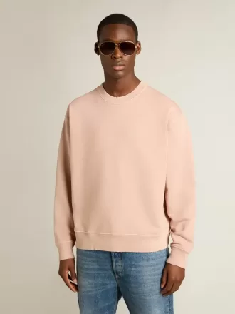 Pulverrosa sweatshirt med omvendt logo på ryggen – Jersey Capsule