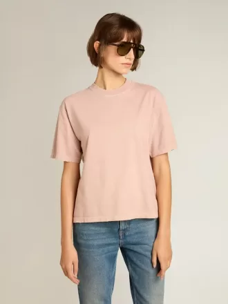 Pulverrosa T-shirt med omvendt logo på ryggen – Jersey Capsule