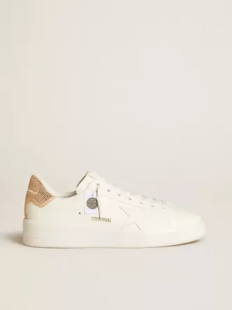 Purestar med læderstjerne og ruskindshæl med Swarovski-krystaller