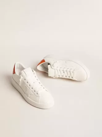 Purestar til kvinder med hvid læderstjerne og orange hælkappe