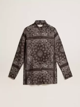 Pyjamas-skjorte i antracitgrå med paisley-print