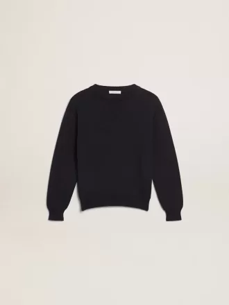 Rundhalset sweater i mørkeblå bomuld Rundhalset sweater i mørkeblå bomuld