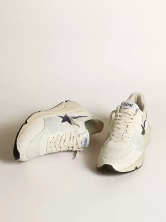 Running Sole i hvidt læder og mesh med blå lamineret læderstjerne