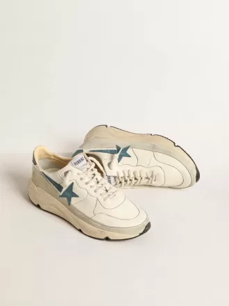 Running Sole i nappa med blå læderstjerne og ruskindsindsats