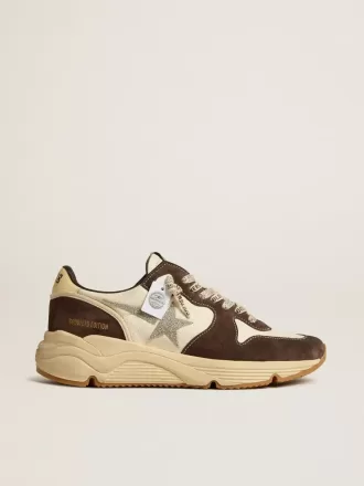 Running Sole LTD til kvinder i nappa og brun ruskind med en Swarovski-krystalstjerne