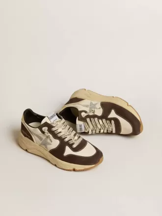 Running Sole LTD til kvinder i nappa og brun ruskind med en Swarovski-krystalstjerne