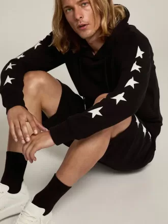 Sort Alighiero Star Collection sweatshirt med kontrastfulde hvide stjerner