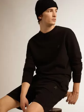 Sort Archibald Star Collection sweatshirt med tone-i-tone stjerne på fronten