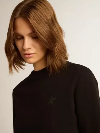 Sort Athena Star Collection sweatshirt med tone-i-tone stjerne på fronten