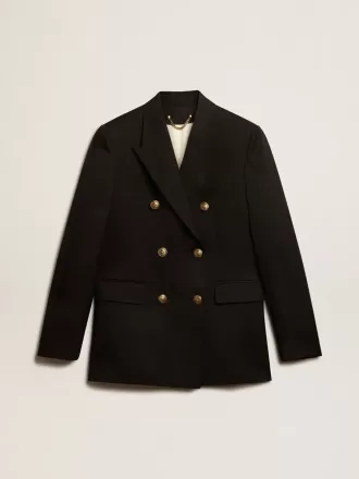 Sort dobbeltradet blazer til kvinder