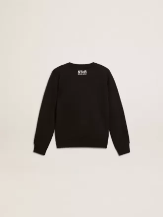 Sort sweatshirt til drenge med hvid maxi-stjerne på fronten