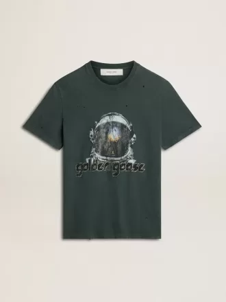 Sort T-shirt med flerfarvet print