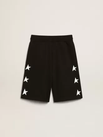 Sorte Bermuda-shorts til drenge med hvide stjerner