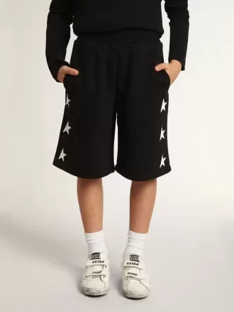 Sorte Bermuda-shorts til drenge med hvide stjerner