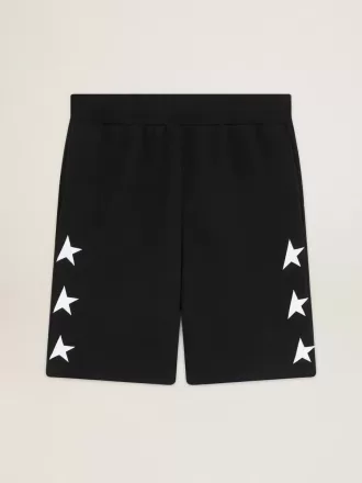 Sorte bermuda shorts til mænd med hvide stjerner
