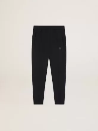 Sorte joggingbukser til mænd med stjerne på fronten
