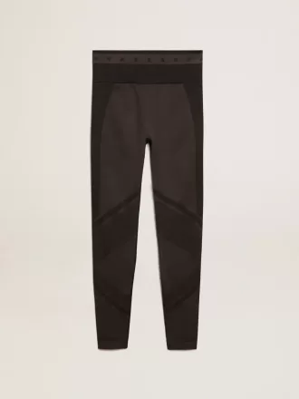 Sorte leggings til kvinder med blandede sømme
