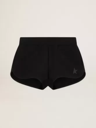 Sorte shorts til kvinder med tone-i-tone stjerne