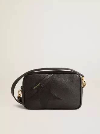 Star Bag i sort læder med tone-i-tone stjerne