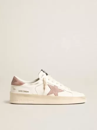 Stardan sneakers med lyserød tekstureret læderstjerne og hælkappe