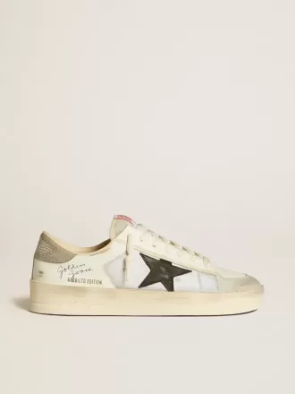 Stardan til mænd i læder og nylon med sort læderstjerne og nubuck-hælkappe