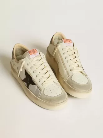 Stardan til mænd i læder og nylon med sort læderstjerne og nubuck-hælkappe