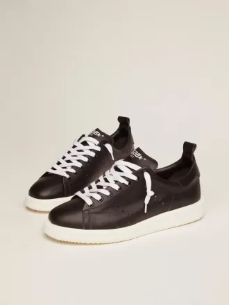 Starter sneakers i helt sort læder